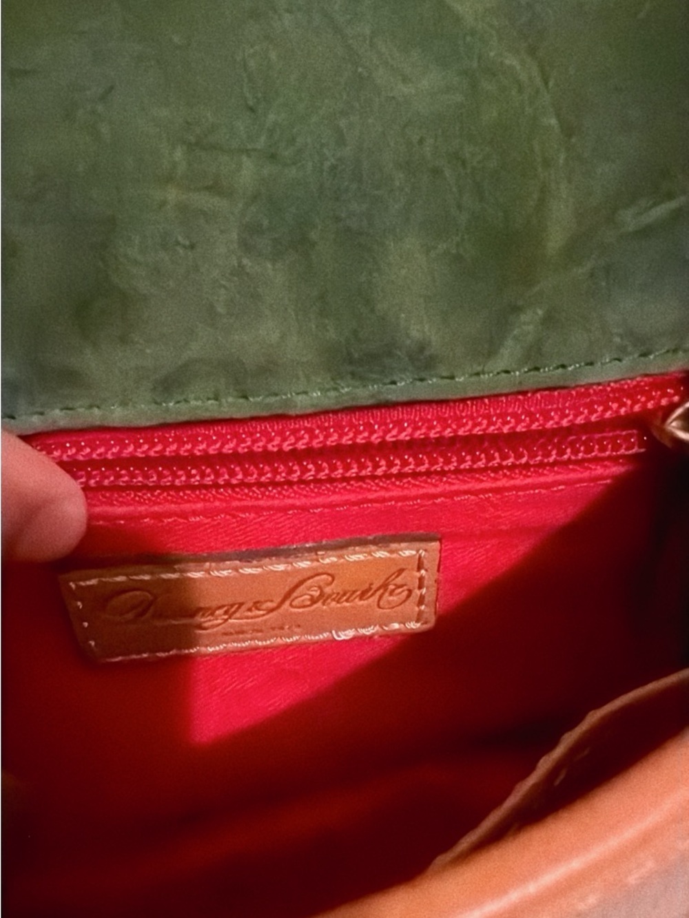 Dooney & Bourke Tan and Gray Leather Crossbody with Gold Hardware - Picture 8 of 8